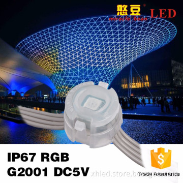 SMD5050 20mm Waterproof 0.3W RGB DC05V Round IC DMX512 Pixels Led